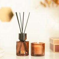 Boxed Scented Candle and Reed Diffuser Set - Brown