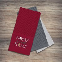 Festive Fun 3 Pack Super Absorbent Fast Drying Tea Towels Home Sweet Home - Red