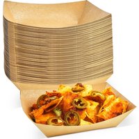 Brown Kraft Paper Food Trays Disposable Serving Plates - Brown / 700