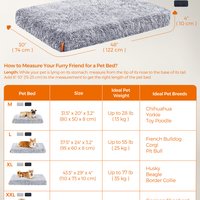 Feandrea Orthopedic Fluffy Dog Bed with Egg Crate Foam - Grey