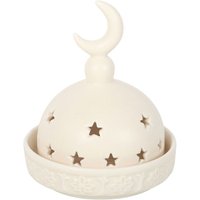 Mosque Incense Cone Tealight Holder Ceramic Decorative Candle Stand - White