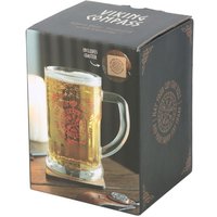 Viking Compass Glass Beer Tankard Cork Coaster Gift - Clear