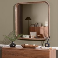 Curved Wooden Mirror - Walnut