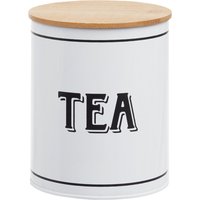 Grocer White Metal Tea Canister - White