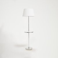 Stockholm Chrome Finish Tapered Floor Lamp - White
