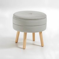 Ivy Grey Velvet Stool - Grey