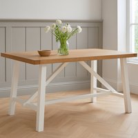 Parkside Natural Oak Dining Table - White