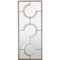 Oriel Grid Wall Mirror with Gold Finish Frame - Silver