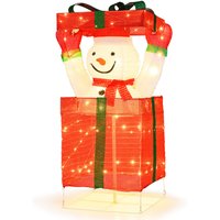 Pre-Lit Pop up Snowman - Red