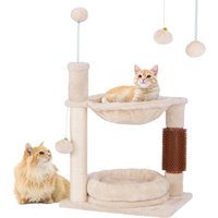 4 in 1 Cat Tower Cat House Activity Center - Brown