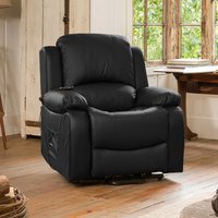 Glendale Electric Riser Recliner with Massage and Heat - Black