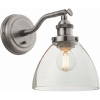 Hansen Dome Wall Lamp Brushed Silver Paint Glass - Brushed Silver Paint and Clear Glass