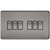 Knightsbridge Screwless 10AX 6G 2-way Switch - Black Nickel - SF4200BN - Black Nickel