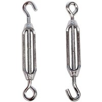 Hook and Eye Barrel Strainer Turnbuckle 2 pack - Silver / 7.8cm