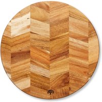 Round Acacia Chopping Board Chevron - Brown