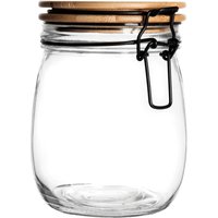 Wooden Clip Lid Storage Jar - 750ml - Black Seal / 1