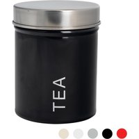 Round Metal Kitchen Tea Canister - Black