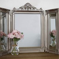 Distressed Gold Trifold Mirror - Gold
