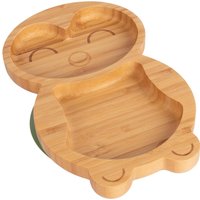 Children's Bamboo Suction Penguin Plate - Olive Green