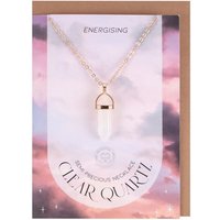 Clear Quartz Crystal Necklace Card - White