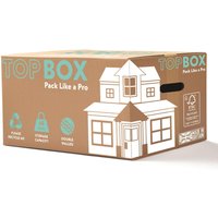 Topbox Large 48 Litre Double Walled Moving and Storage Boxes - Brown / 6
