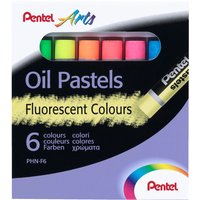 Pentel Arts Oil Pastels - Pack of 6 - Metallic and Fluorescent Colours - Fluorescent