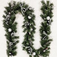 Decorated Frozen Christmas Garland with Realistic Ice Crystals - Frozen / Yes / 270cm