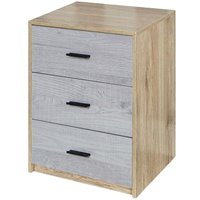 Wooden Bedside Cabinet - Oak / Ash Grey Oak Drawers