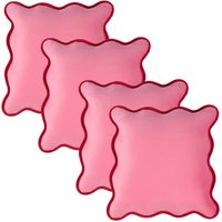 Pack of Matte Velvet Scallop Edge Cushion Covers - Pink / 4