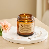 Set of 3 Natural Soy Wax Scented Candles - Brown