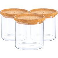 Scandi Storage Jar with Cork Lid - Clear / 0.55l / 3