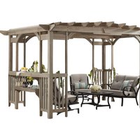 Madison Bar Pergola with 2 Stools - Grey