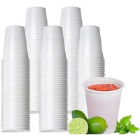 7oz White Plastic Cups Disposable Vending Glasses - White / 200