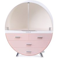 Lidded Makeup Storage Box Round Design - Pink