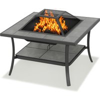 Shango Multi-Functional Fire Pit, Table, BBQ - Black