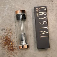 Crystal Glass Tea Infuser Bottle Rose Gold Onyx - Gold