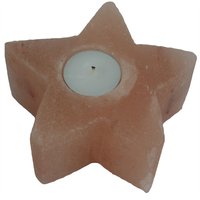 Unique Himalayan Salt Star Candle Holder - Orange