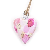 Pink Abstract Wooden Heart Decor - Small, Stylish Home Accent - Pink