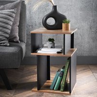 2 Tier Wooden Side Table - Black