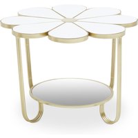 Jodie White Top Petal Shape Table - Gold