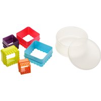 Sucre Set oif 5 Fluted Square Plastic Cookie Cutters - Assorted