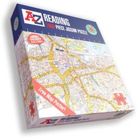 Great Britain A Z Map of Reading 1000 Piece Jigsaw Puzzle Exclusive - Neutral
