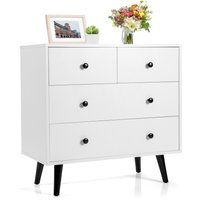 Modern Storage Chest Cabinet 4-Drawer Dresser - White