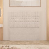 Lexington Plush Velvet 54" Floor Standing Upholstered Headboard - White / Single