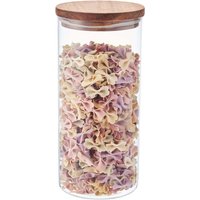 Eden & Willow Glass Kitchen Storage Canister with Acacia Wooden Lid - Clear / 1.4l