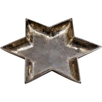 Four Candle Silver Star Shaped Decorative Plate 26cm