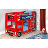 BRIDGET, Bridget - 3ft Single 90 x 190 Red Lacquer London Bus Bed Frame BRIDGET, Bridget - 3ft Single 90 x 190 Red Lacquer London Bus Bed Frame