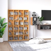 HOMCOM Media Storage Shelf Rack Unit - Beech