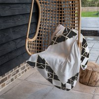 Art Deco Diamond Border Blanket - Black
