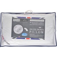 Homescapes Luxury Pure White Duck Down Pillow - White